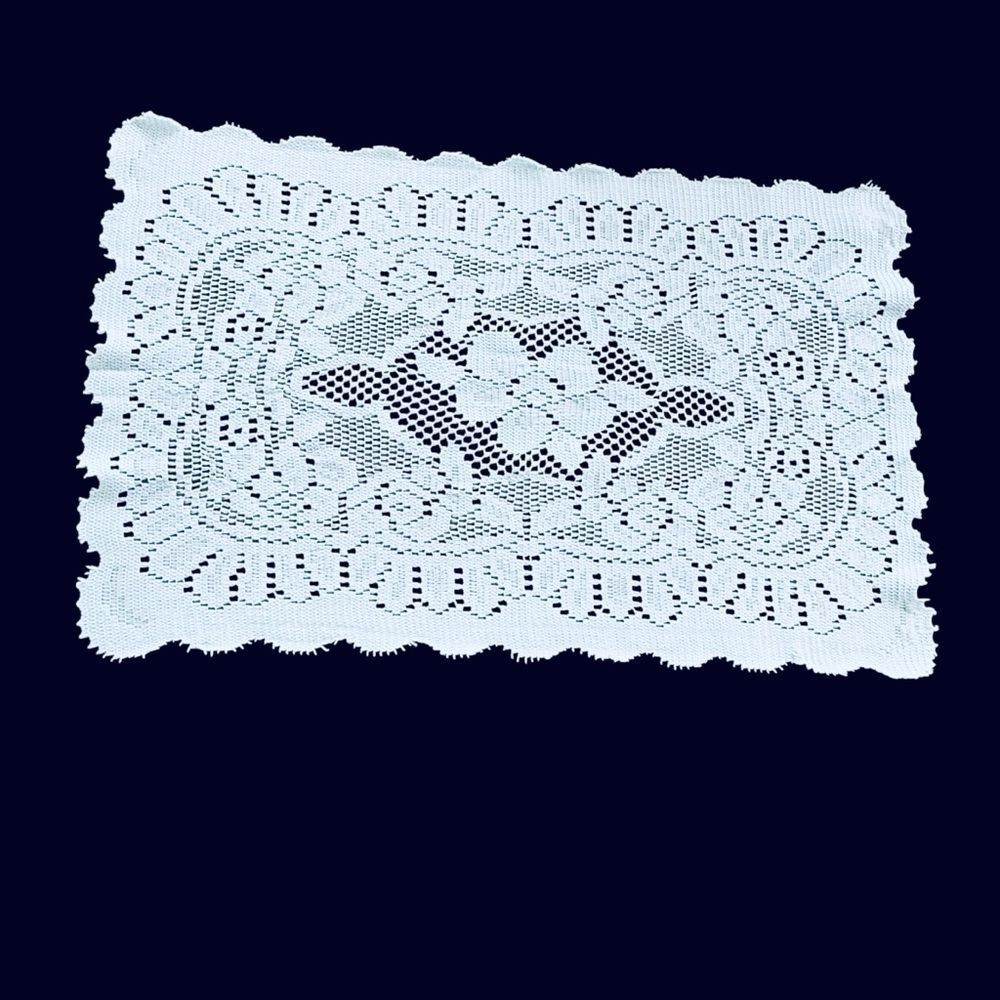 Vintage Blue Crocheted Lace Doily Table Mat
